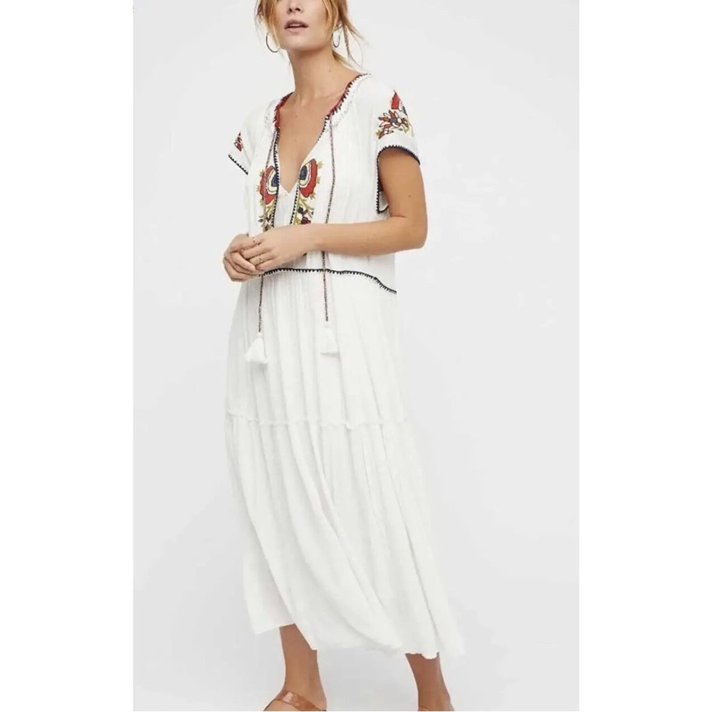 Free People Daisy Fields White Maxi Dress Size XS